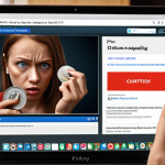 **Image Prompt:** A person carefully examining a computer screen filled with suspicious emails and links, highlighting the dangers of phishing scams and the importance of online vigilance. Focus on the expression of caution and skepticism. Add subtle Polish elements like a "złoty" coin or a popular Polish brand logo in the background.