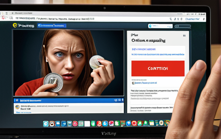 **Image Prompt:** A person carefully examining a computer screen filled with suspicious emails and links, highlighting the dangers of phishing scams and the importance of online vigilance. Focus on the expression of caution and skepticism. Add subtle Polish elements like a "złoty" coin or a popular Polish brand logo in the background.